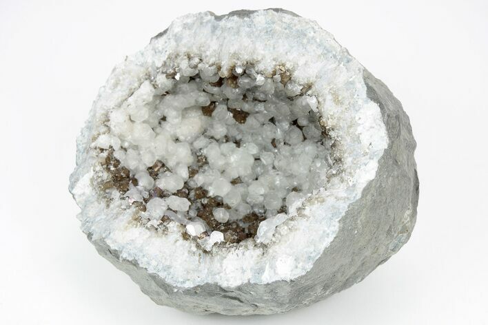 Keokuk Quartz Geode with Calcite Crystals (Half) - Missouri #215025